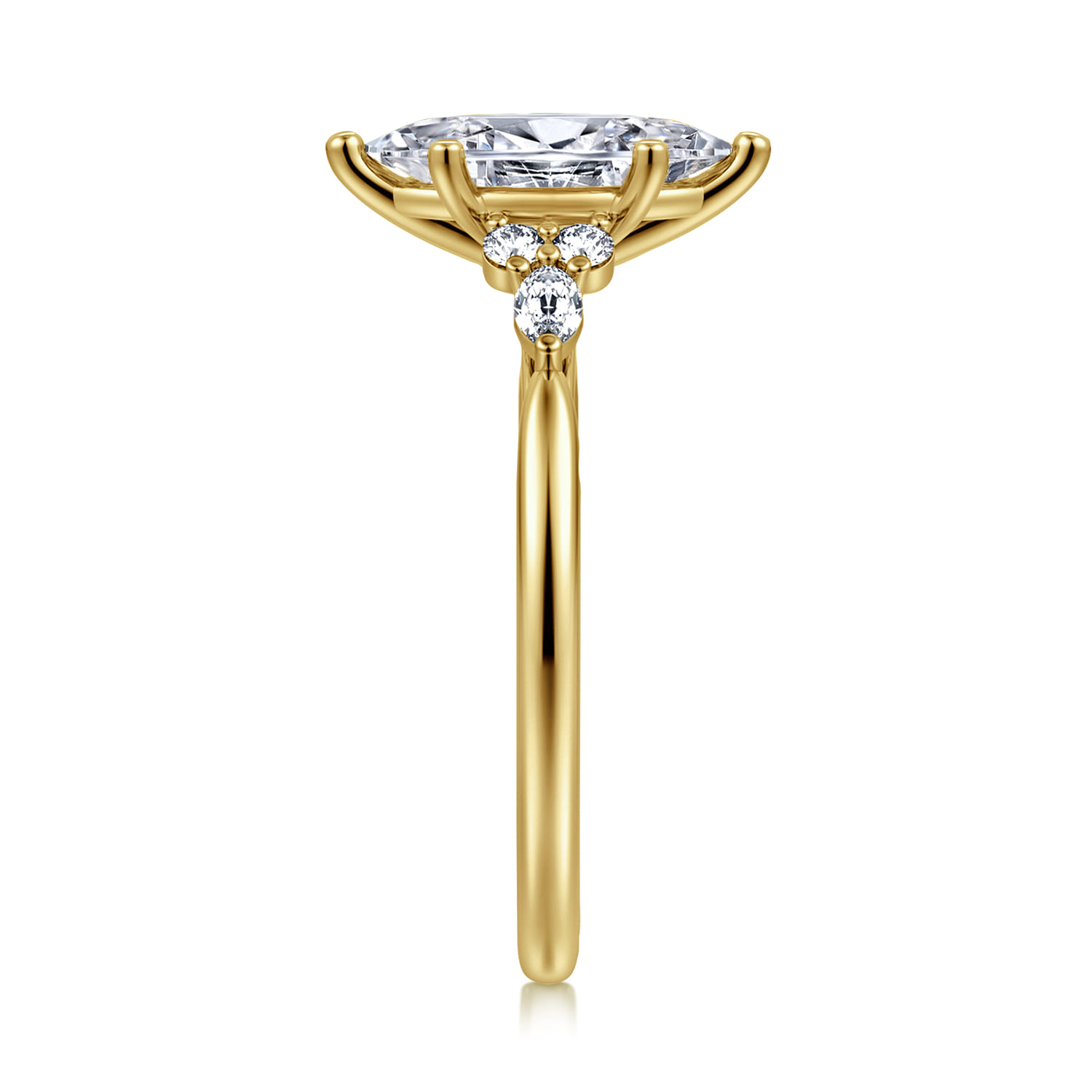 Arletta - 14K Yellow Gold 6 Prong Marquise Shape Diamond Engagement Ring - 0.2 ct - Shot 5