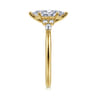 Arletta - 14K Yellow Gold 6 Prong Marquise Shape Diamond Engagement Ring - 0.2 ct