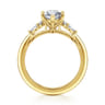 Arletta - 14K Yellow Gold 6 Prong Marquise Shape Diamond Engagement Ring - 0.2 ct