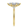 Arletta - 14K Yellow Gold 6 Prong Marquise Shape Diamond Engagement Ring - 0.2 ct