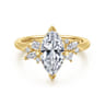 Cicely - 14K Yellow Gold Marquise Shape Diamond Engagement Ring - 0.3 ct