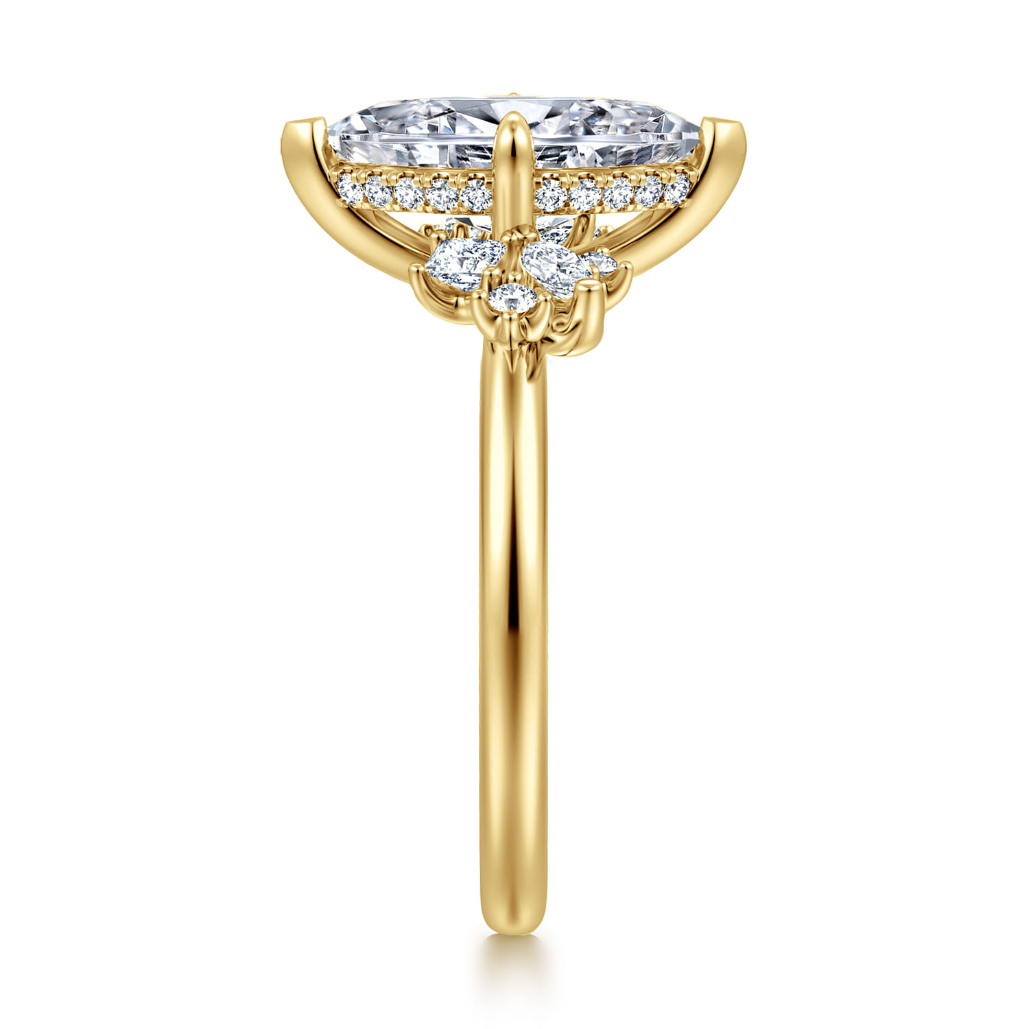 Cicely - 14K Yellow Gold Marquise Shape Diamond Engagement Ring - 0.3 ct - Shot 4