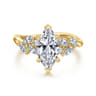 Collette - 14K Yellow Gold Marquise Shape Diamond Engagement Ring - 0.5 ct