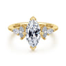 Colton - 14K Yellow Gold Compass Prong Marquise Shape Diamond Engagement Ring - 0.5 ct