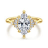 Splendid - 14K Yellow Gold 6 Prong Marquise Shape Diamond Engagement Ring - 0.25 ct