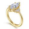 Splendid - 14K Yellow Gold 6 Prong Marquise Shape Diamond Engagement Ring - 0.25 ct