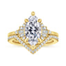Splendid - 14K Yellow Gold 6 Prong Marquise Shape Diamond Engagement Ring - 0.25 ct