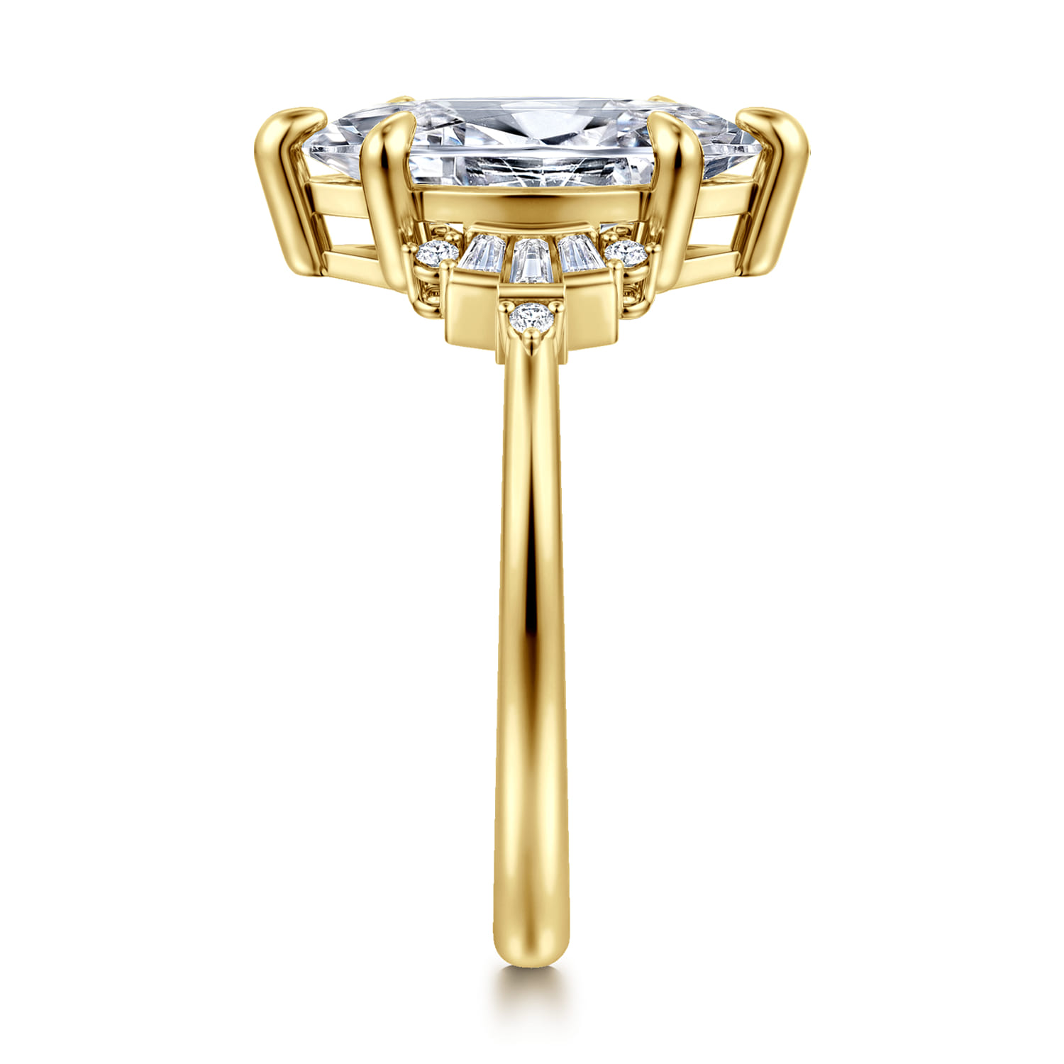 Splendid - 14K Yellow Gold 6 Prong Marquise Shape Diamond Engagement Ring - 0.25 ct - Shot 5