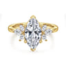 Bleine - 14K Yellow Gold Marquise Shape Diamond Engagement Ring - 0.35 ct