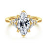Lunara - 14K Yellow Gold Marquise Shape Diamond Engagement Ring - 0.35 ct