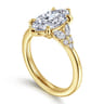 Lunara - 14K Yellow Gold Marquise Shape Diamond Engagement Ring - 0.35 ct