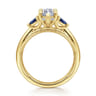 Dani - 14K Yellow Gold Marquise Shape Diamond and Sapphire Engagement Ring - 0.4 ct