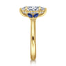 Dani - 14K Yellow Gold Marquise Shape Diamond and Sapphire Engagement Ring - 0.4 ct
