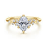Reena - 14K Yellow Gold Oval Diamond Engagement Ring - 0.18 ct
