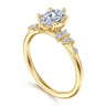 Reena - 14K Yellow Gold Oval Diamond Engagement Ring - 0.18 ct