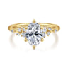 Reena - 14K Yellow Gold Oval Diamond Engagement Ring - 0.18 ct