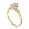 Reena - 14K Yellow Gold Oval Diamond Engagement Ring - 0.18 ct