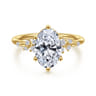 Reena - 14K Yellow Gold Oval Diamond Engagement Ring - 0.18 ct