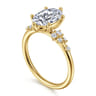 Reena - 14K Yellow Gold Oval Diamond Engagement Ring - 0.18 ct