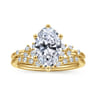 Reena - 14K Yellow Gold Oval Diamond Engagement Ring - 0.18 ct