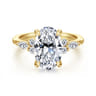 Avah - 14K Yellow Gold Oval Diamond Cluster Engagement Ring - 0.3 ct