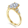 Avah - 14K Yellow Gold Oval Diamond Cluster Engagement Ring - 0.3 ct