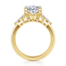 14K Yellow Gold Oval Diamond Cluster Engagement Ring - 0.28 ct