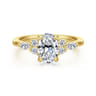 Avah - 14K Yellow Gold Oval Diamond Cluster Engagement Ring - 0.26 ct