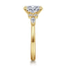 Avah - 14K Yellow Gold Oval Diamond Cluster Engagement Ring - 0.3 ct