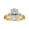 Avah - 14K Yellow Gold Oval Diamond Cluster Engagement Ring - 0.3 ct