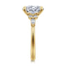 Avah - 14K Yellow Gold Oval Diamond Cluster Engagement Ring - 0.3 ct