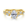 Charlina - 14K Yellow Gold Oval Diamond Engagement Ring - 0.35 ct