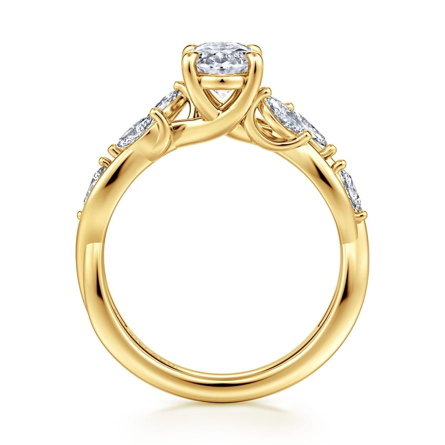 Charlina - 14K Yellow Gold Oval Diamond Engagement Ring - 0.35 ct - Shot 2