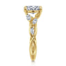 Charlina - 14K Yellow Gold Floral Oval Diamond Engagement Ring - 0.35 ct