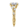 Charlina - 14K Yellow Gold Floral Oval Diamond Engagement Ring - 0.35 ct