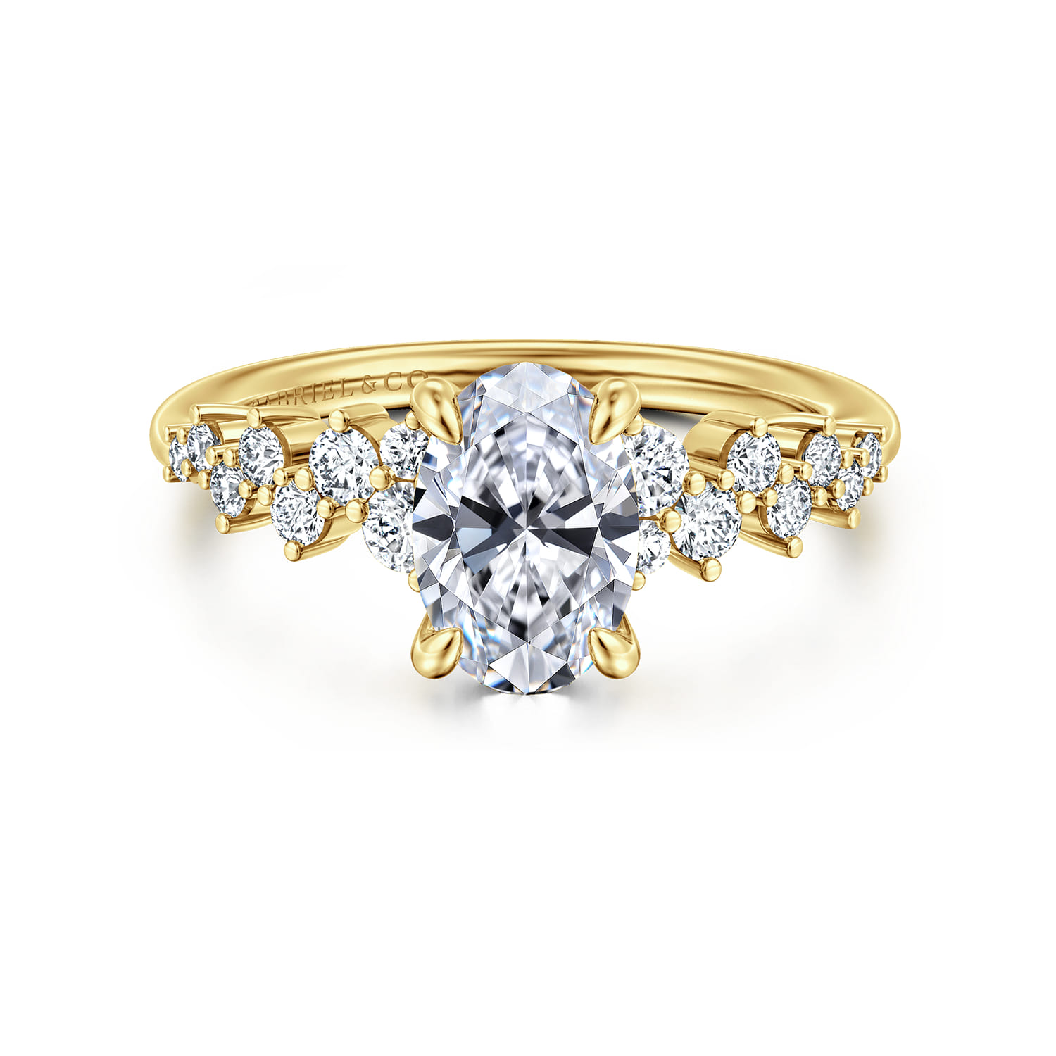 Cove - 14K Yellow Gold Oval Diamond Engagement Ring - 0.5 ct - Shot 1