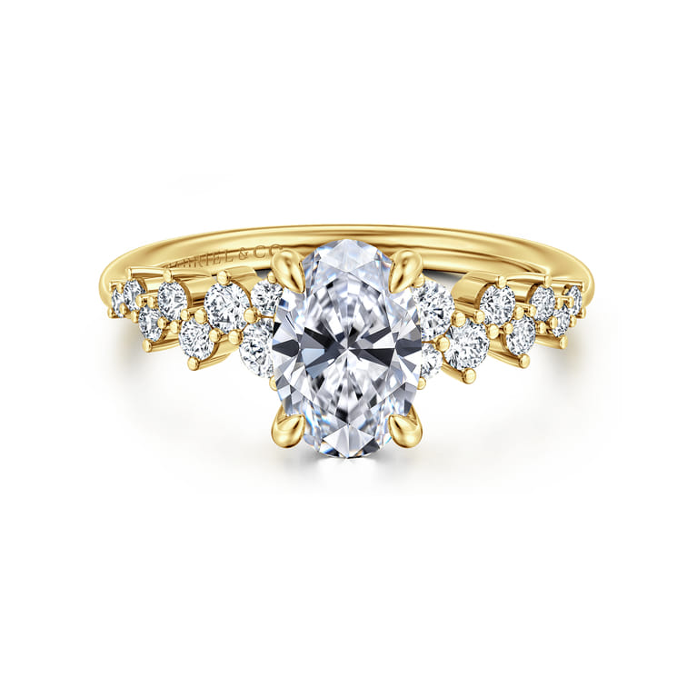 Cove - 14K Yellow Gold Oval Diamond Engagement Ring - 0.5 ct - Shot 1