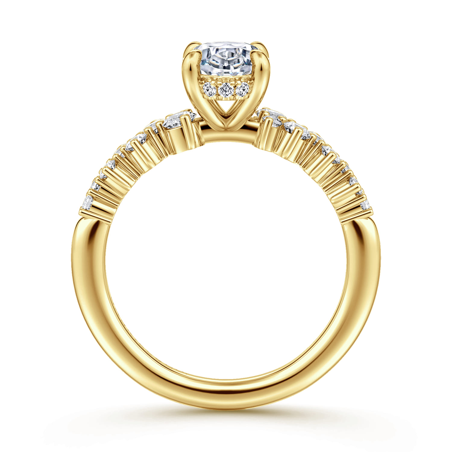 Cove - 14K Yellow Gold Oval Diamond Engagement Ring - 0.5 ct - Shot 2