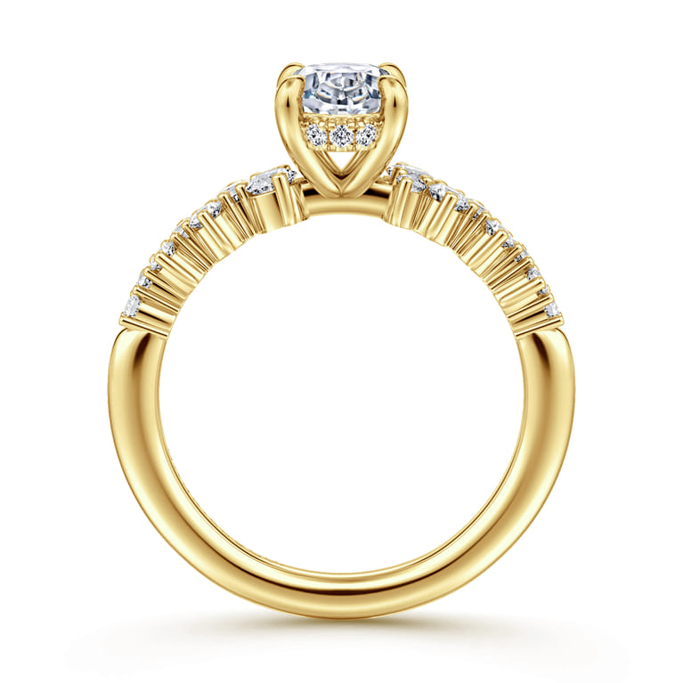 Cove - 14K Yellow Gold Oval Diamond Engagement Ring - 0.5 ct - Shot 2
