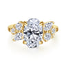 Willa - 14K Yellow Gold Asymmetrical Burst Oval Diamond Engagement Ring - 0.9 ct