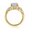 Willa - 14K Yellow Gold Asymmetrical Burst Oval Diamond Engagement Ring - 0.9 ct