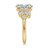 Willa - 14K Yellow Gold Asymmetrical Burst Oval Diamond Engagement Ring - 0.9 ct