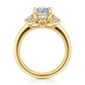 Mattie - 14K Yellow Gold Oval Lotus Diamond Engagement Ring - 0.5 ct