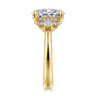 Mattie - 14K Yellow Gold Oval Lotus Diamond Engagement Ring - 0.5 ct