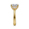 Mattie - 14K Yellow Gold Oval Lotus Diamond Engagement Ring - 0.5 ct