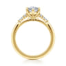 Arletta - 14K Yellow Gold 6 Prong Oval Shape Diamond Engagement Ring - 0.18 ct