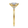 Arletta - 14K Yellow Gold 6 Prong Oval Shape Diamond Engagement Ring - 0.18 ct