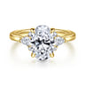 Boa - 14K Yellow Gold Oval Three Stone Diamond Engagement Ring - 0.3 ct