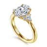 Boa - 14K Yellow Gold Oval Three Stone Diamond Engagement Ring - 0.3 ct