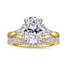 Boa - 14K Yellow Gold Oval Three Stone Diamond Engagement Ring - 0.3 ct